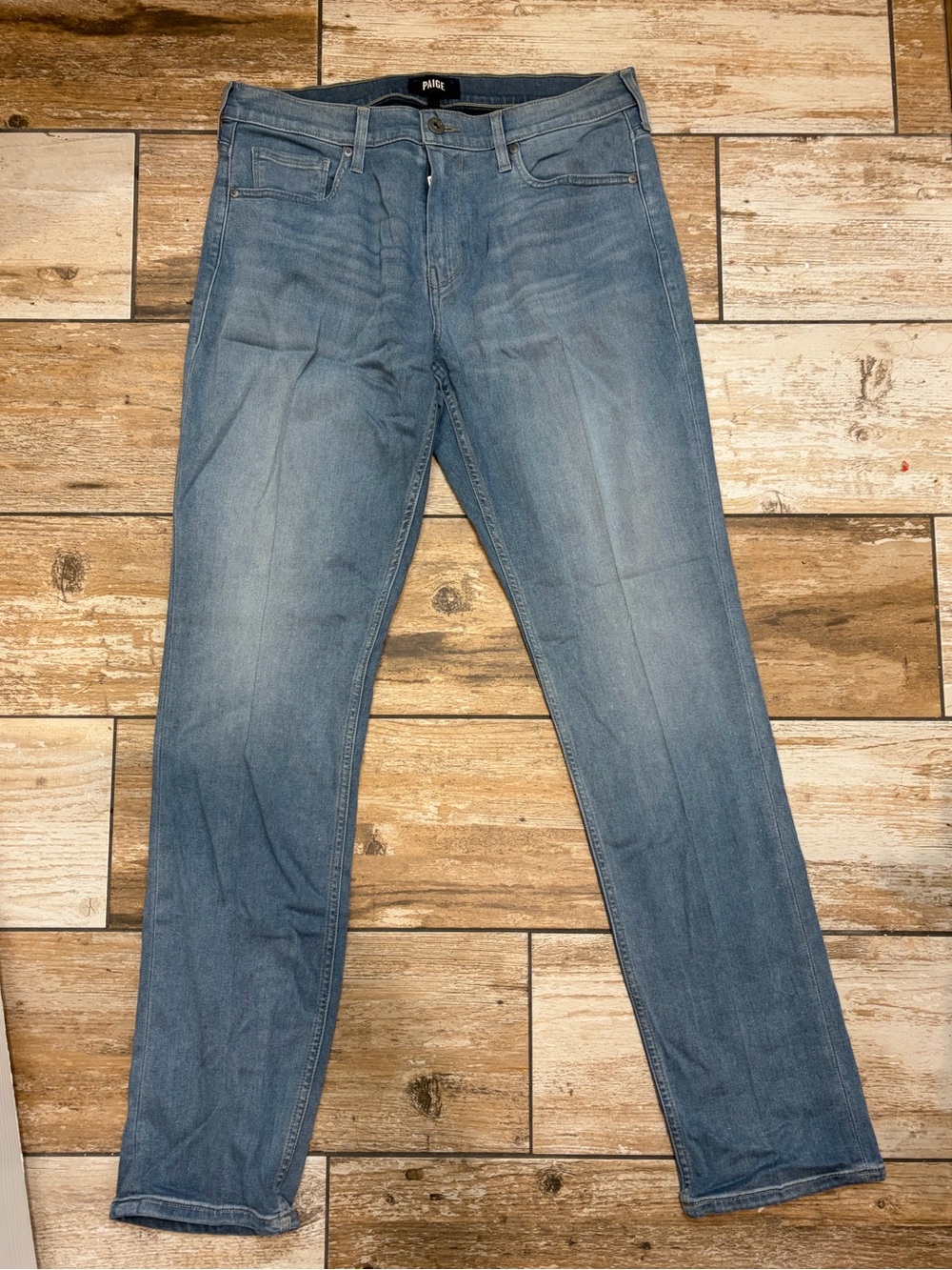 PAIGE FEDERAL Mens Jeans 33*32 Straight Leg Blue Slim Fit Stretch